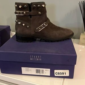 StuartWeitzman gowest suede booties perf conditionSize7 with original box